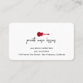 Muzieklessen Rode gitaar Visitekaartje (Achterkant)