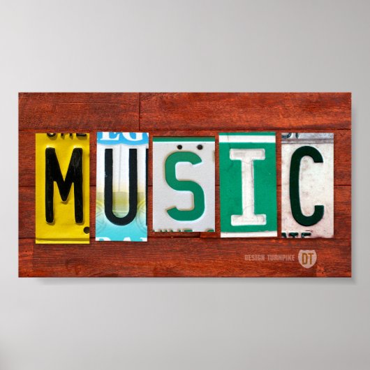 Muzieklicentie Bord Art Poster Print (Voorkant)