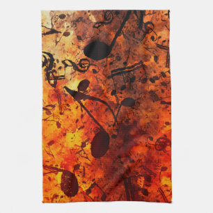 Muziekliefde - Muzieknoten Theedoek