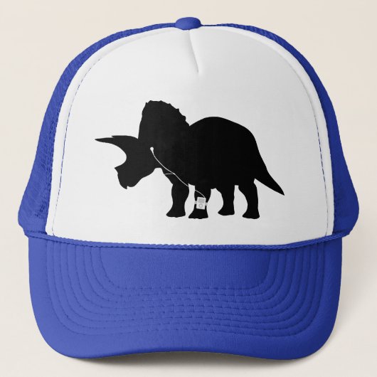 Muziekliefhebbend Triceratops-ontwerp Trucker Pet (Voorkant)