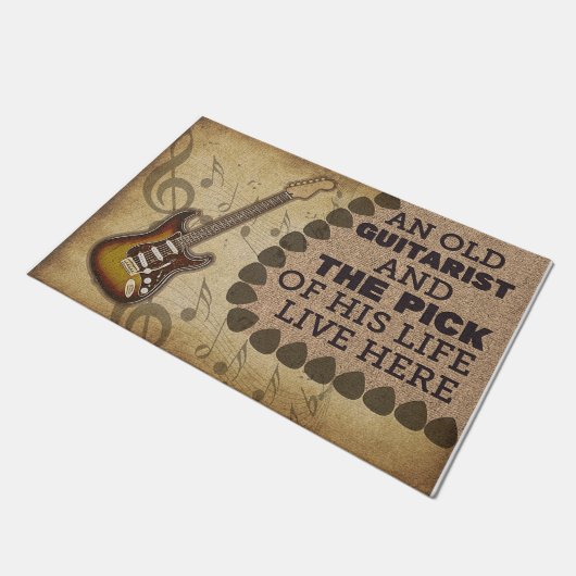 Muziekliefhebber, grappige gitarist deurmat (Schuin)