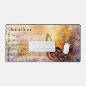 Muziekliefhebber Muzieknoten gepersonaliseerd Bureaumat (Keyboard & Muis)
