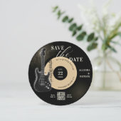 Muziekliefhebber Trouwen Save the Date  Ecru QR (Staand voorkant)