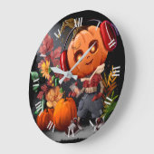 Muziekliefhebber van Pumpkin Halloween Grote Klok (Hoek)