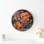 Muziekliefhebber van Pumpkin Halloween Grote Klok (Huis)