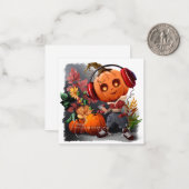 Muziekliefhebber van Pumpkin Halloween Notitiekaartje (Voorkant / Achterkant in situ)