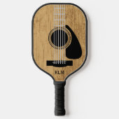 Muziekliefhebber verouderde houten akoestische git pickleball paddle (Voorkant)