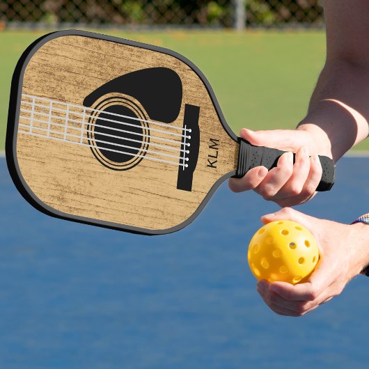 Muziekliefhebber verouderde houten akoestische git pickleball paddle