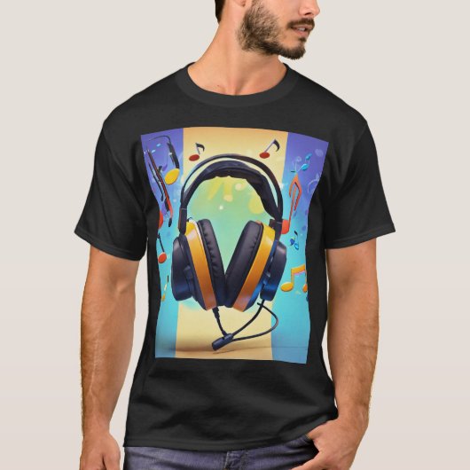 Muziekliefhebber's grafisch T-shirt - Levendig ont (Voorkant)
