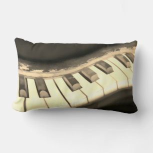 Muziekliefhebbers kussen piano keyboard kunst in S