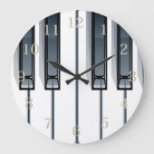 Muziekliefhebbers Pianotoetsen ronde wandklok (Voorkant)