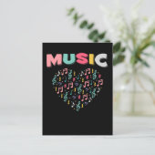 Muziekliefhebbers Verkleurde Verf Musical Note Hea Briefkaart (Staand voorkant)
