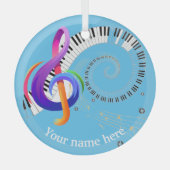 Muzieklijn Glas Ornament (Voorkant)