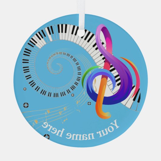 Muzieklijn Glas Ornament (Achterkant)