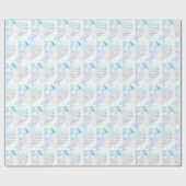 Muzieklijnen Zacht blauw inpakpapier (Vlak)