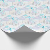 Muzieklijnen Zacht blauw inpakpapier (Hoek)