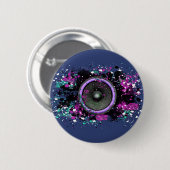 Muziekluidspreker en gesplatterde verf ronde button 5,7 cm (Voorkant /achterkant)