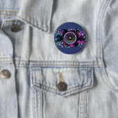 Muziekluidspreker en gesplatterde verf ronde button 5,7 cm (In situ)