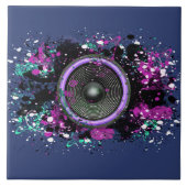 Muziekluidspreker en gesplatterde verf tegeltje (Voorkant)