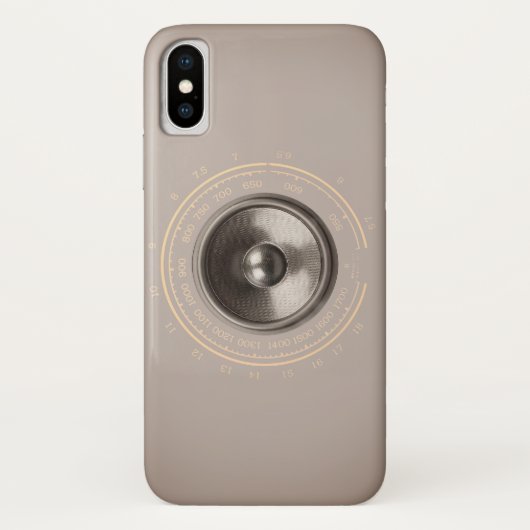 Muziekluidspreker en radiozender retro Case-Mate iPhone case (Achterkant)