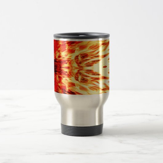 Muziekluidspreker met vlammen reisbeker (Center)