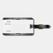 Muziekluidspreker op een gekraakte muur bagagelabel (Achterkant horizontaal)