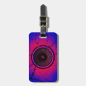 Muziekluidspreker op een gekraakte muur bagagelabel (Voorkant verticaal)