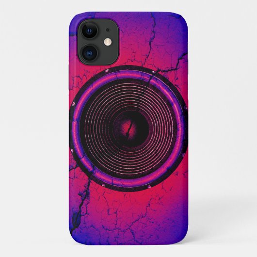 Muziekluidspreker op een gekraakte muur Case-Mate iPhone case (Achterkant)