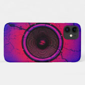 Muziekluidspreker op een gekraakte muur Case-Mate iPhone case (Achterkant (horizontaal))