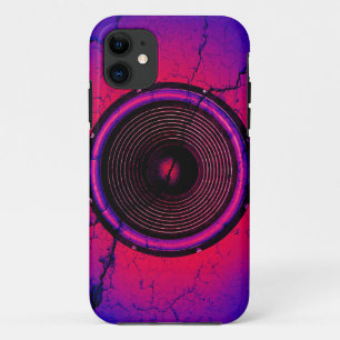 Muziekluidspreker op een gekraakte muur iPhone 11 hoesje