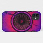 Muziekluidspreker op een gekraakte muur Case-Mate iPhone case (Achterkant (horizontaal))