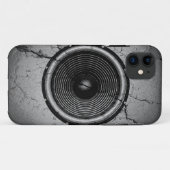 Muziekluidspreker op een gekraakte muur Case-Mate iPhone case (Achterkant (horizontaal))