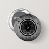 Muziekluidspreker op een gekraakte muur ronde button 5,7 cm (Voorkant /achterkant)