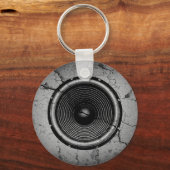 Muziekluidspreker op een gekraakte muur sleutelhanger (Voorkant)