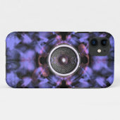 Muziekluidspreker op een paarse achtergrond Case-Mate iPhone case (Achterkant (horizontaal))