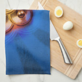 Muziekluidsprekers en blauw uitbarsting theedoek (Quarter Fold)