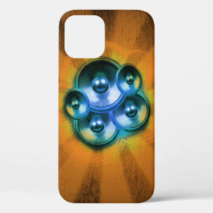 Muziekluidsprekers en oranje sunburst Hoesje-Mate Case-Mate iPhone Case