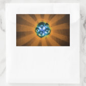 Muziekluidsprekers en oranje uitbarsting rechthoekige sticker (Tas)