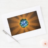 Muziekluidsprekers en oranje uitbarsting rechthoekige sticker (Envelop)