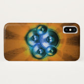 Muziekluidsprekers en oranje zonneschijn Case-Mate iPhone case (Achterkant (horizontaal))