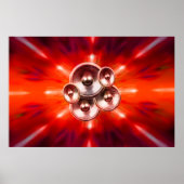Muziekluidsprekers en rode partijlampen poster (Voorkant)