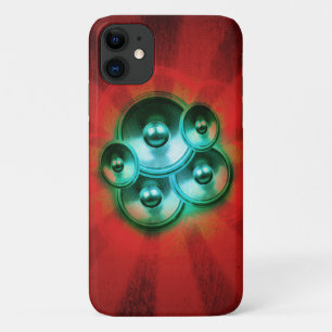 Muziekluidsprekers en rode zonnebrand Case-Mate iPhone case