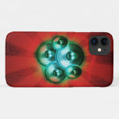 Muziekluidsprekers en rode zonnebrand Case-Mate iPhone case (Achterkant (horizontaal))