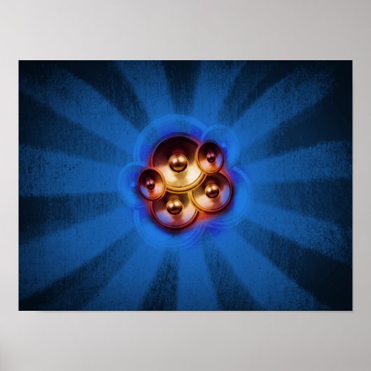 Muziekluidsprekers en uitbarsting poster (Voorkant)