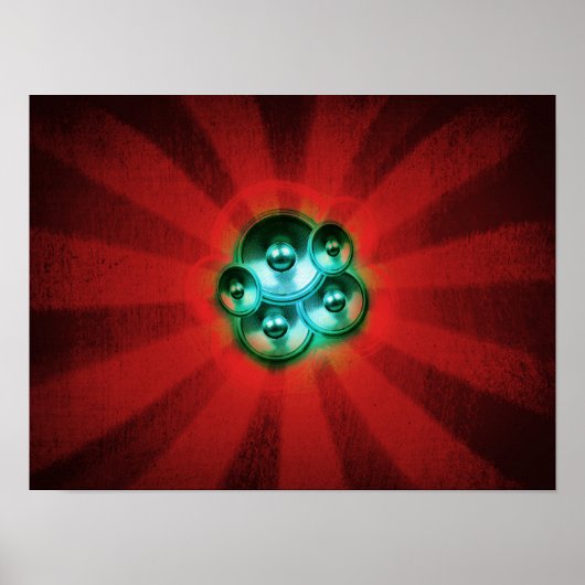 Muziekluidsprekers en uitbarsting poster (Voorkant)