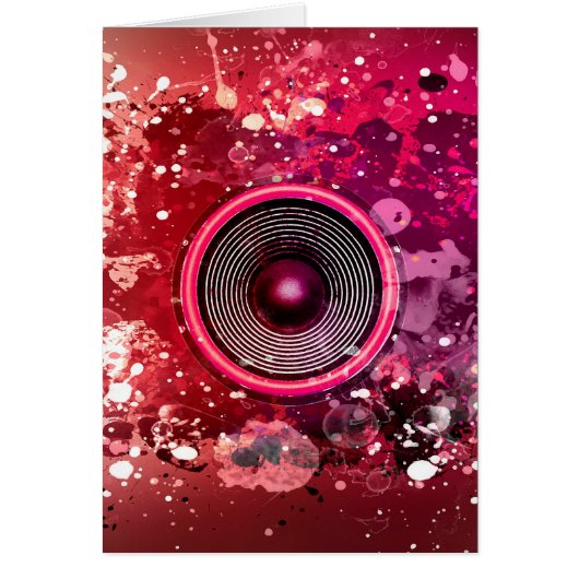 Muziekluidsprekers en verfsplatters (Voorkant)