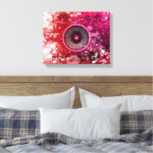 Muziekluidsprekers en verfsplatters canvas afdruk (Insitu (Slaapkamer))