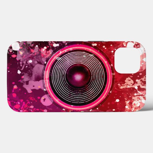 Muziekluidsprekers en verfsplatters Case-Mate iPhone case (Achterkant (horizontaal))