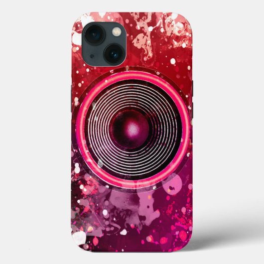 Muziekluidsprekers en verfsplatters Case-Mate iPhone case (Achterkant)