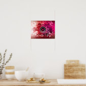 Muziekluidsprekers en verfsplatters poster (Keuken)